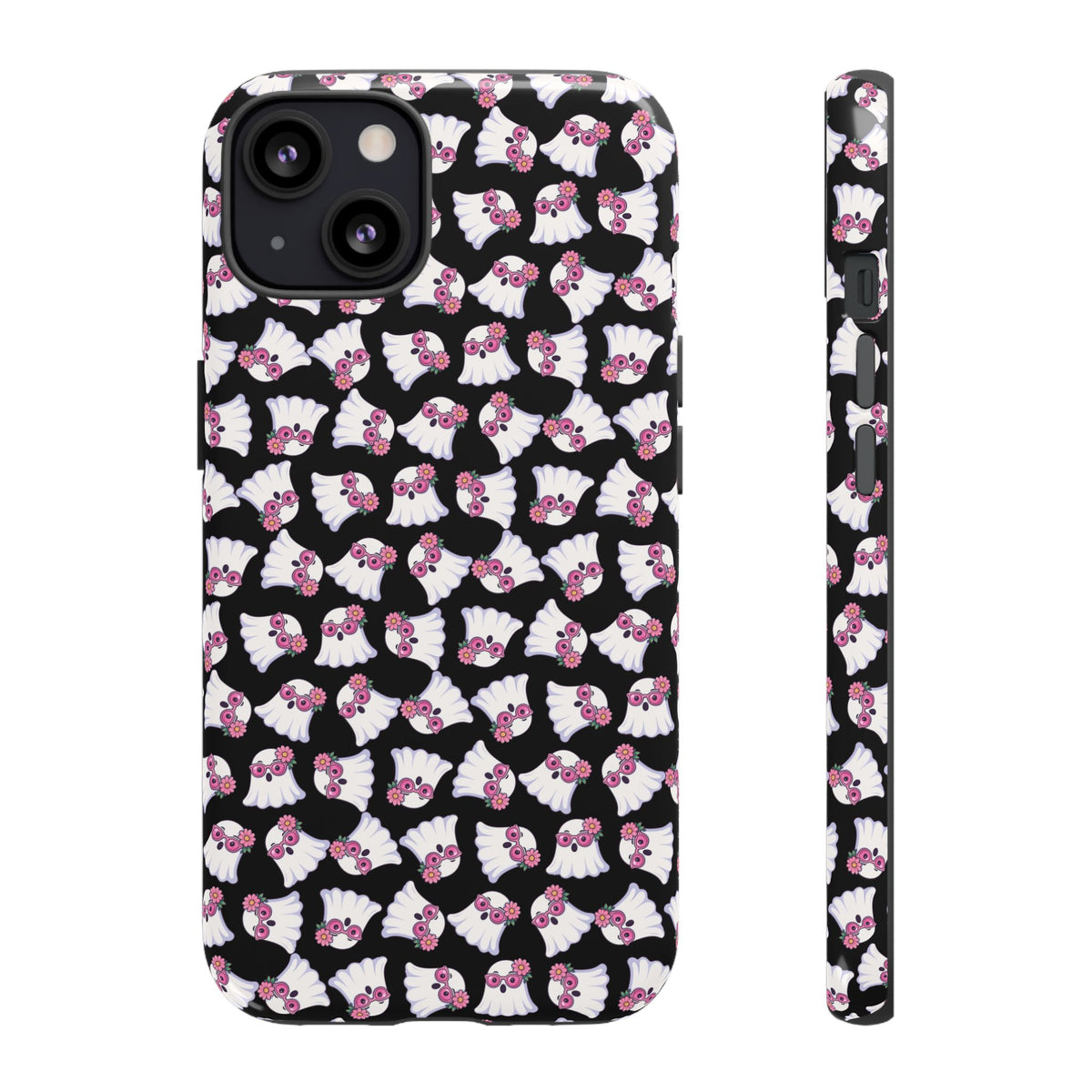 Tough Cases - Cute Pink Ghost Pattern Phone Case