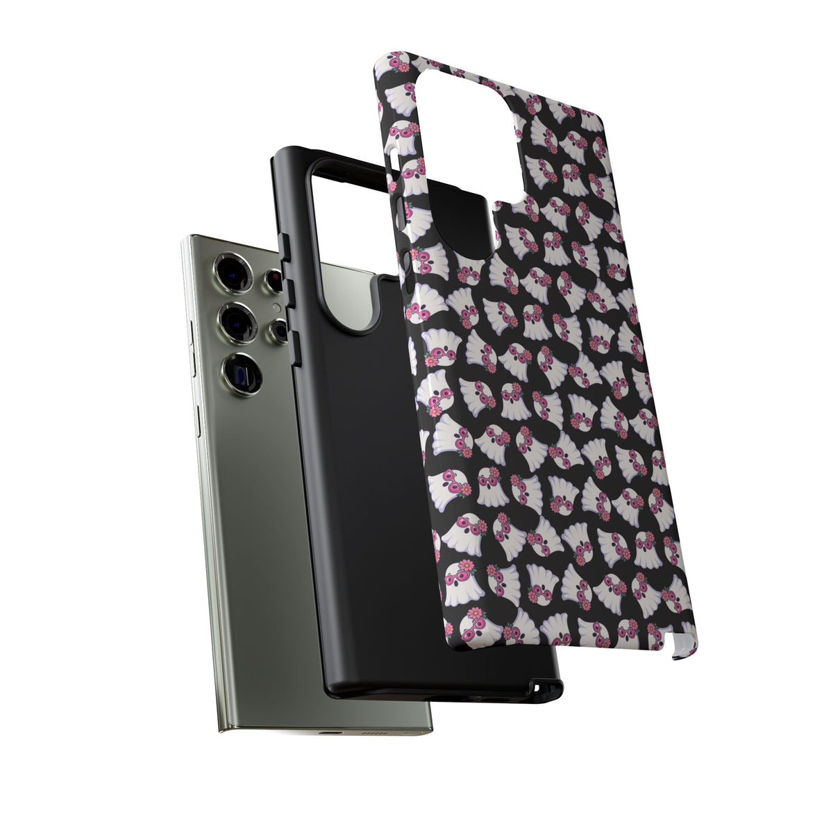 Tough Cases - Cute Pink Ghost Pattern Phone Case