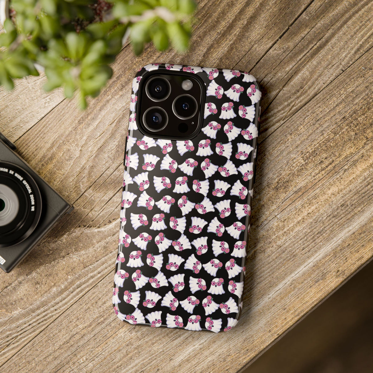 Tough Cases - Cute Pink Ghost Pattern Phone Case