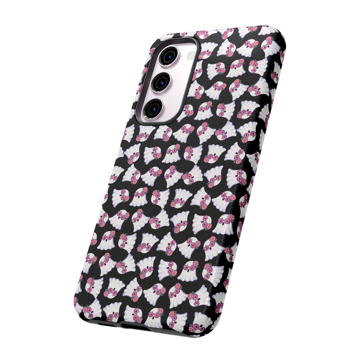 Tough Cases - Cute Pink Ghost Pattern Phone Case