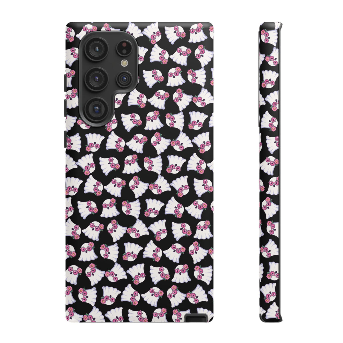Tough Cases - Cute Pink Ghost Pattern Phone Case