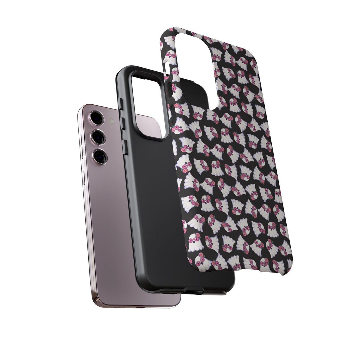 Tough Cases - Cute Pink Ghost Pattern Phone Case
