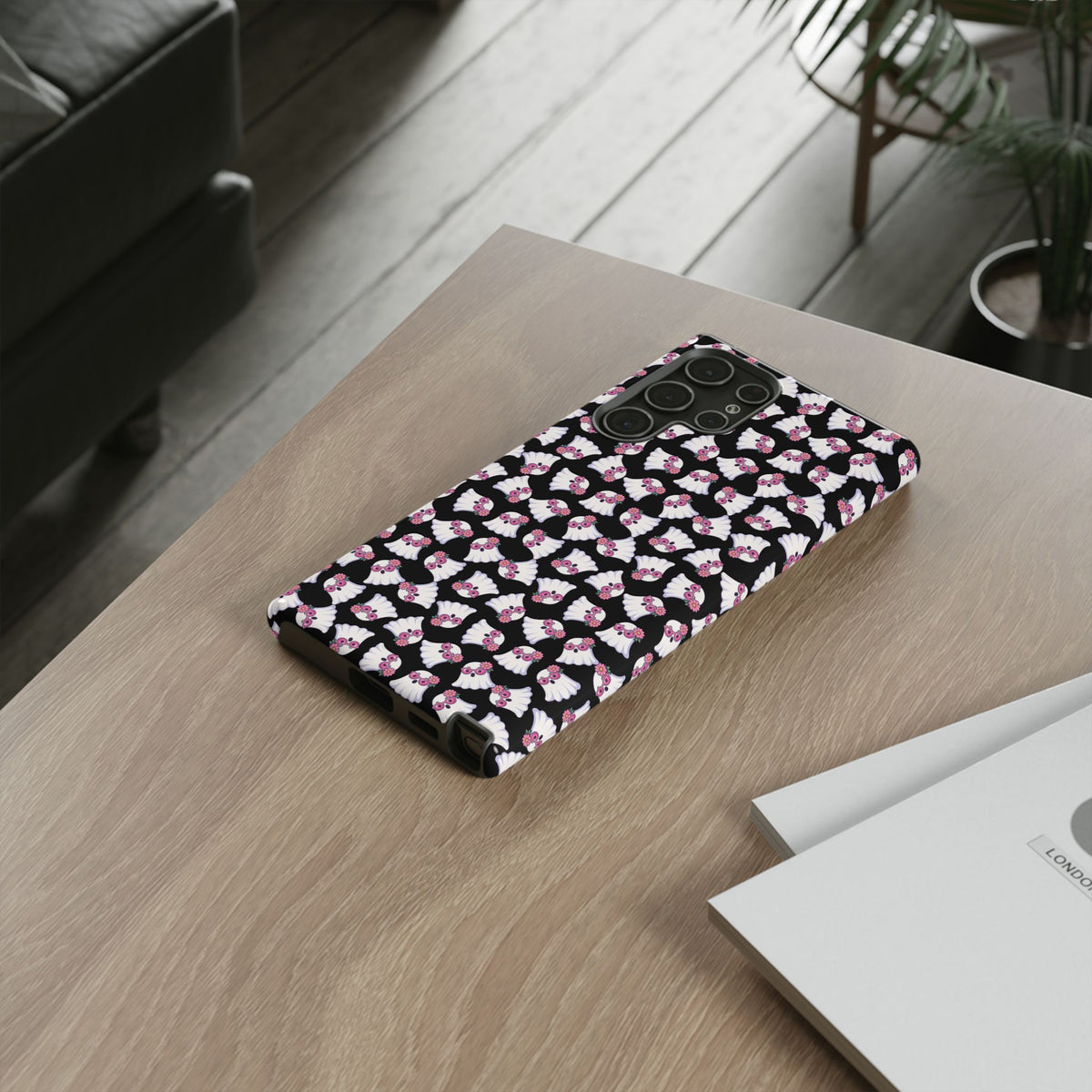 Tough Cases - Cute Pink Ghost Pattern Phone Case
