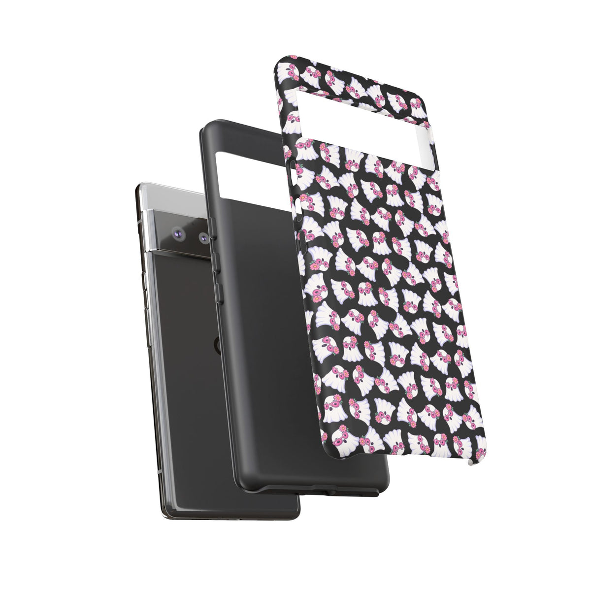 Tough Cases - Cute Pink Ghost Pattern Phone Case