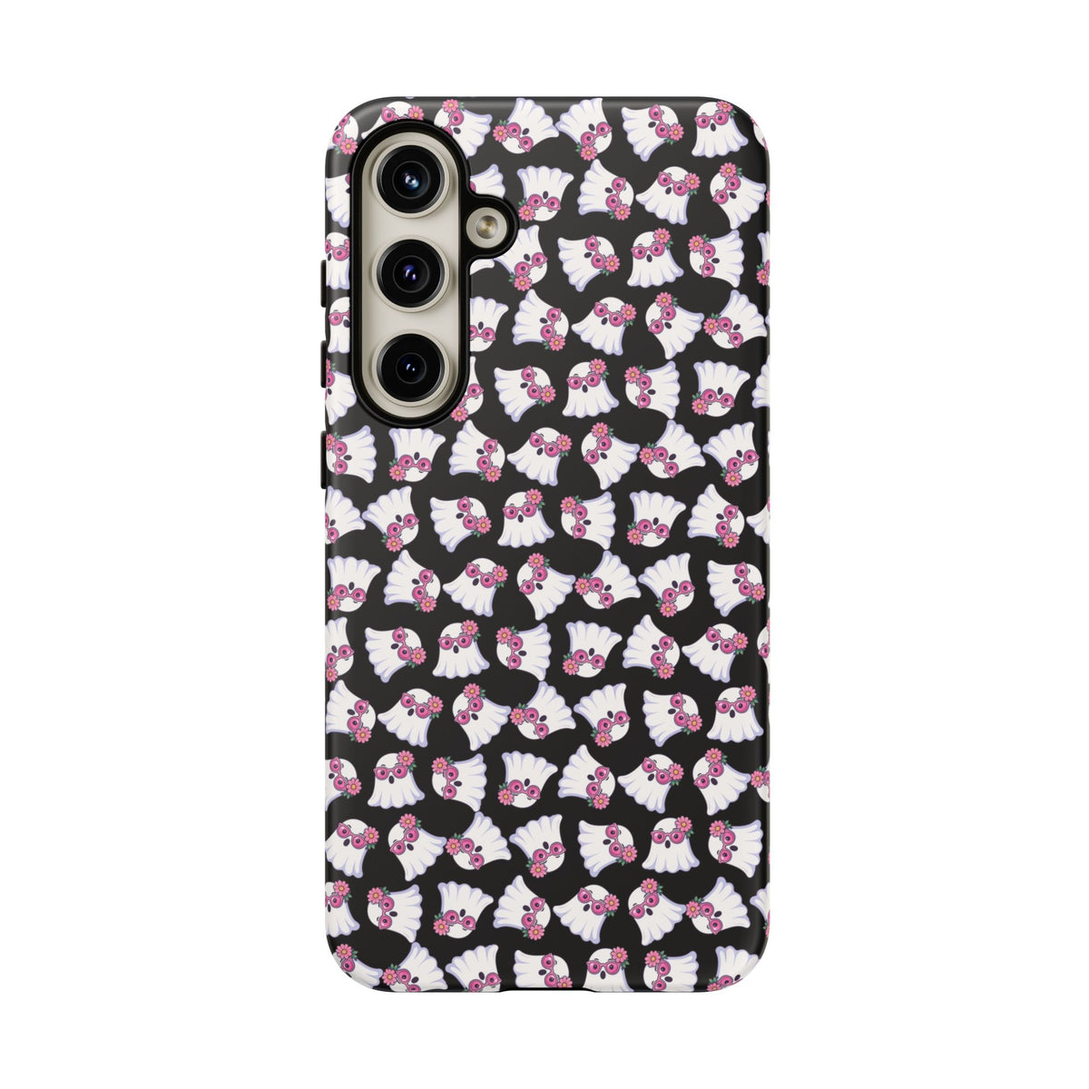 Tough Cases - Cute Pink Ghost Pattern Phone Case