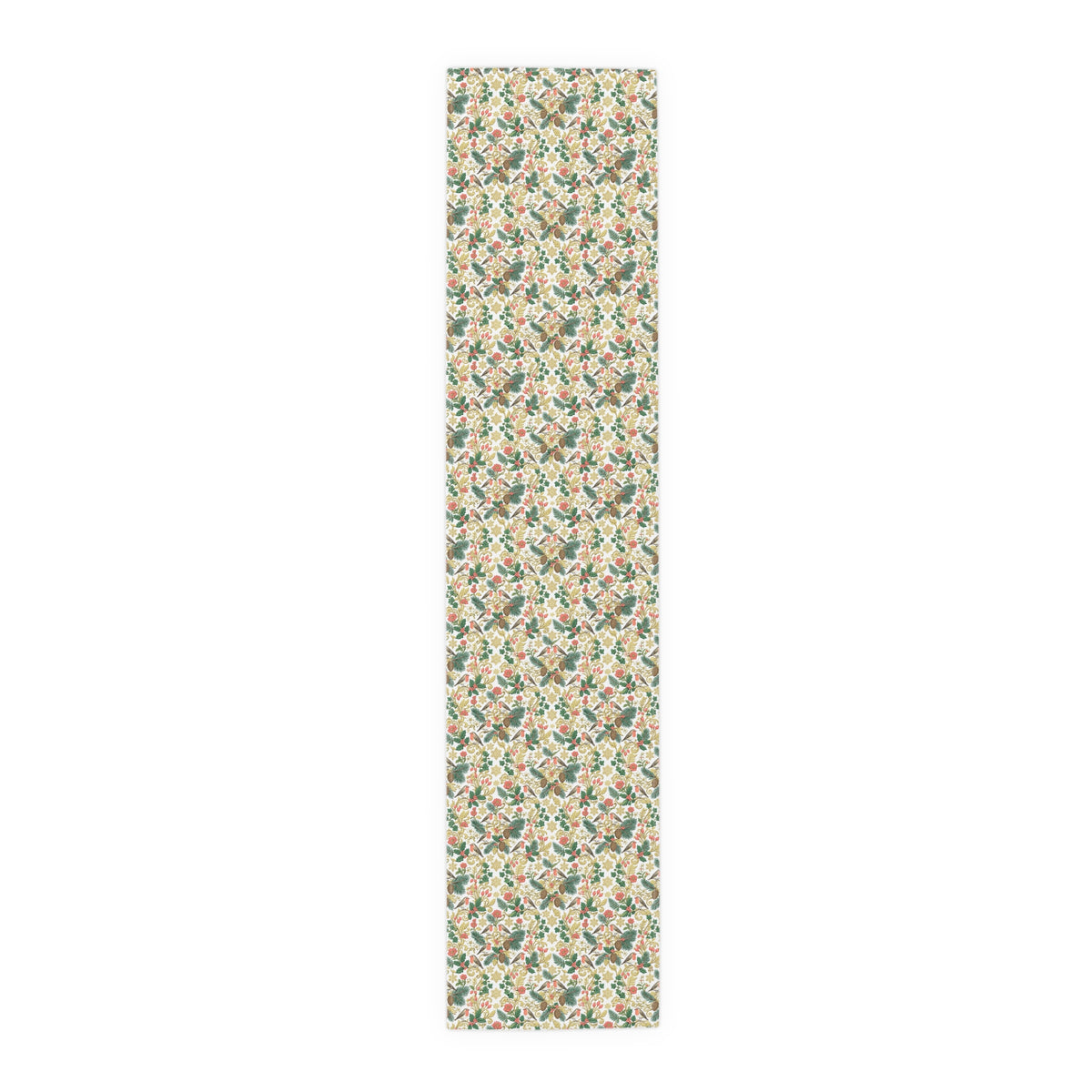 Vintage Botanical Table Runner — Floral Holiday Dinner Accent
