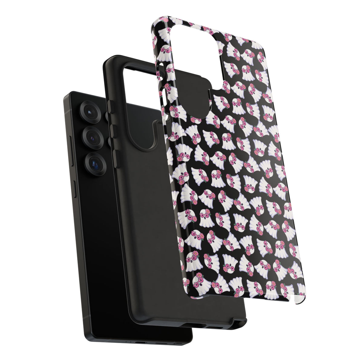 Tough Cases - Cute Pink Ghost Pattern Phone Case