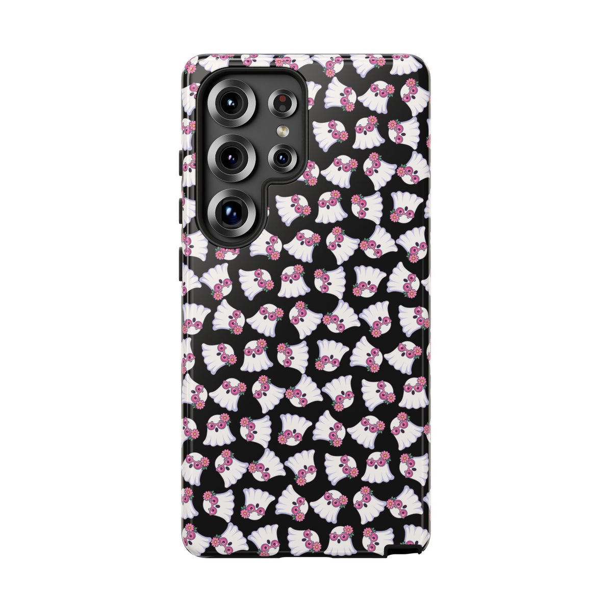 Tough Cases - Cute Pink Ghost Pattern Phone Case