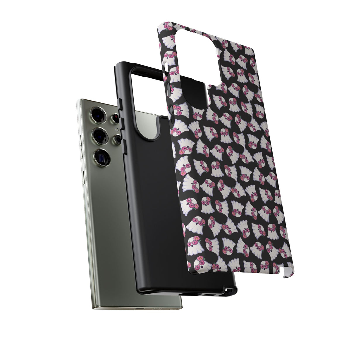 Tough Cases - Cute Pink Ghost Pattern Phone Case