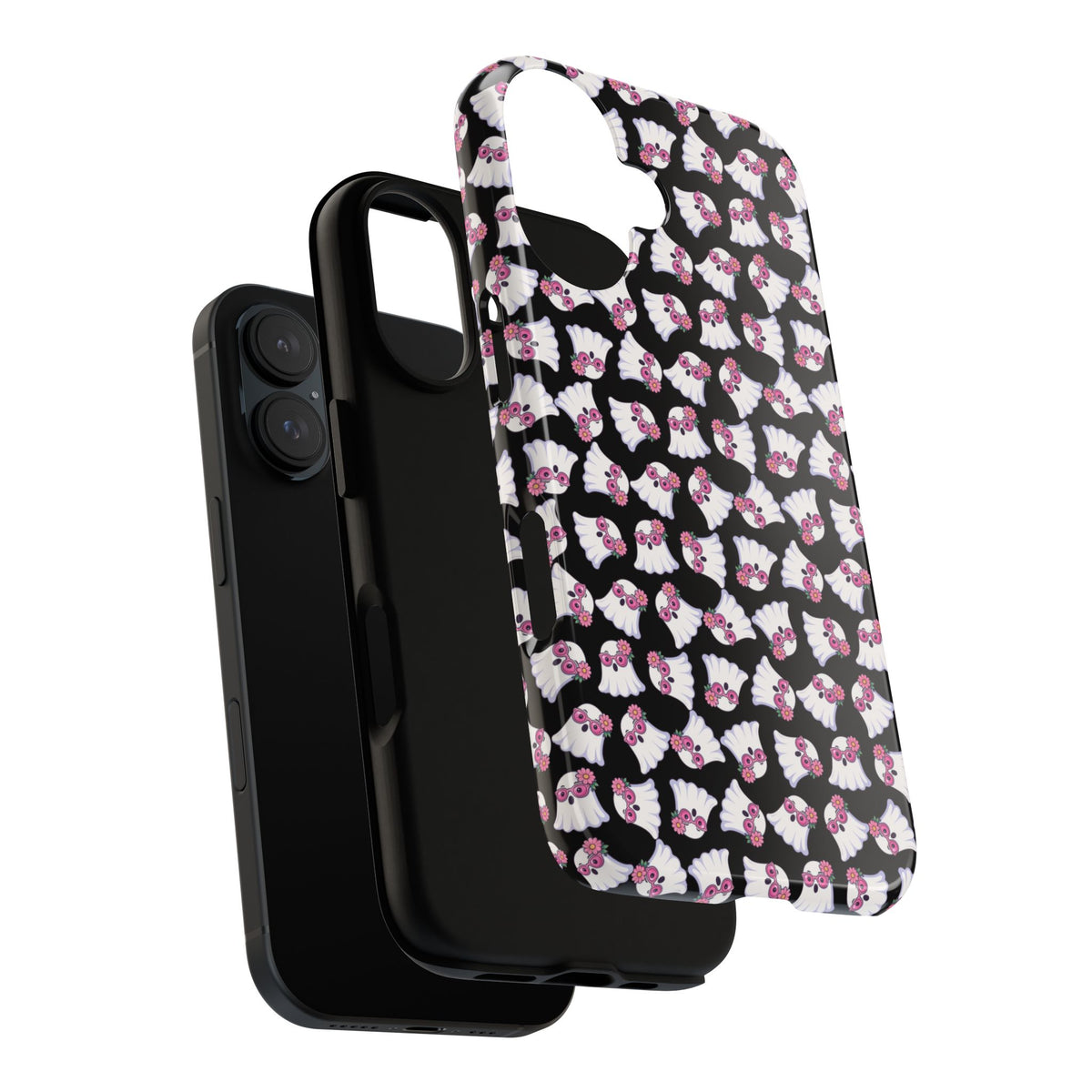 Tough Cases - Cute Pink Ghost Pattern Phone Case