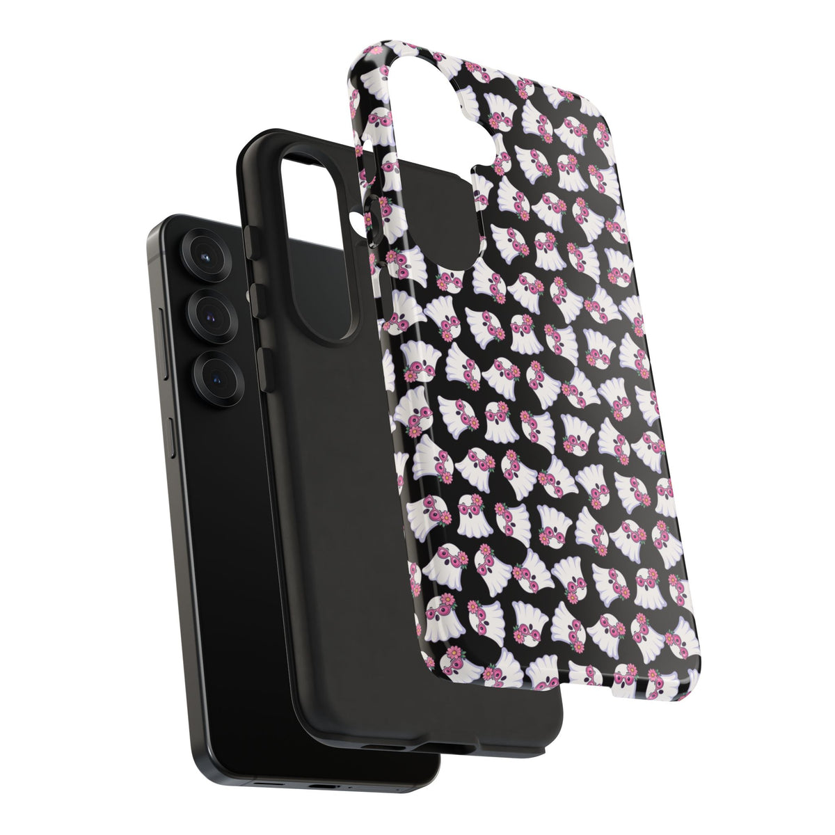 Tough Cases - Cute Pink Ghost Pattern Phone Case