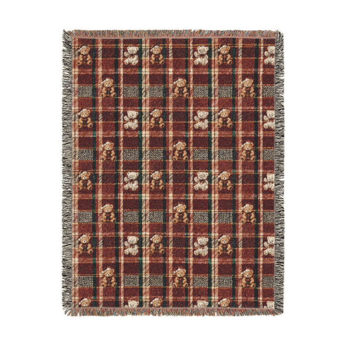 Rustic Plaid Woven Blanket — Cozy Autumn Lodge Throw