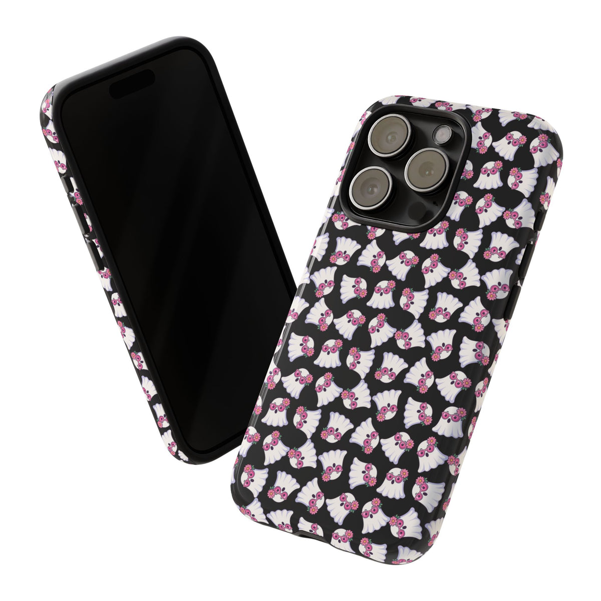 Tough Cases - Cute Pink Ghost Pattern Phone Case