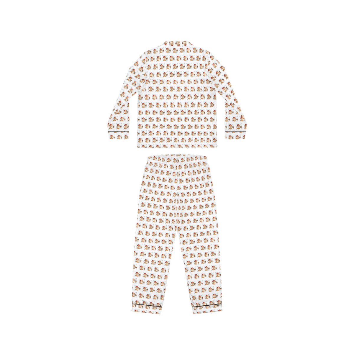 Satin Women’s Pajama Set – All-Over Cute Dog Print Sleepwear