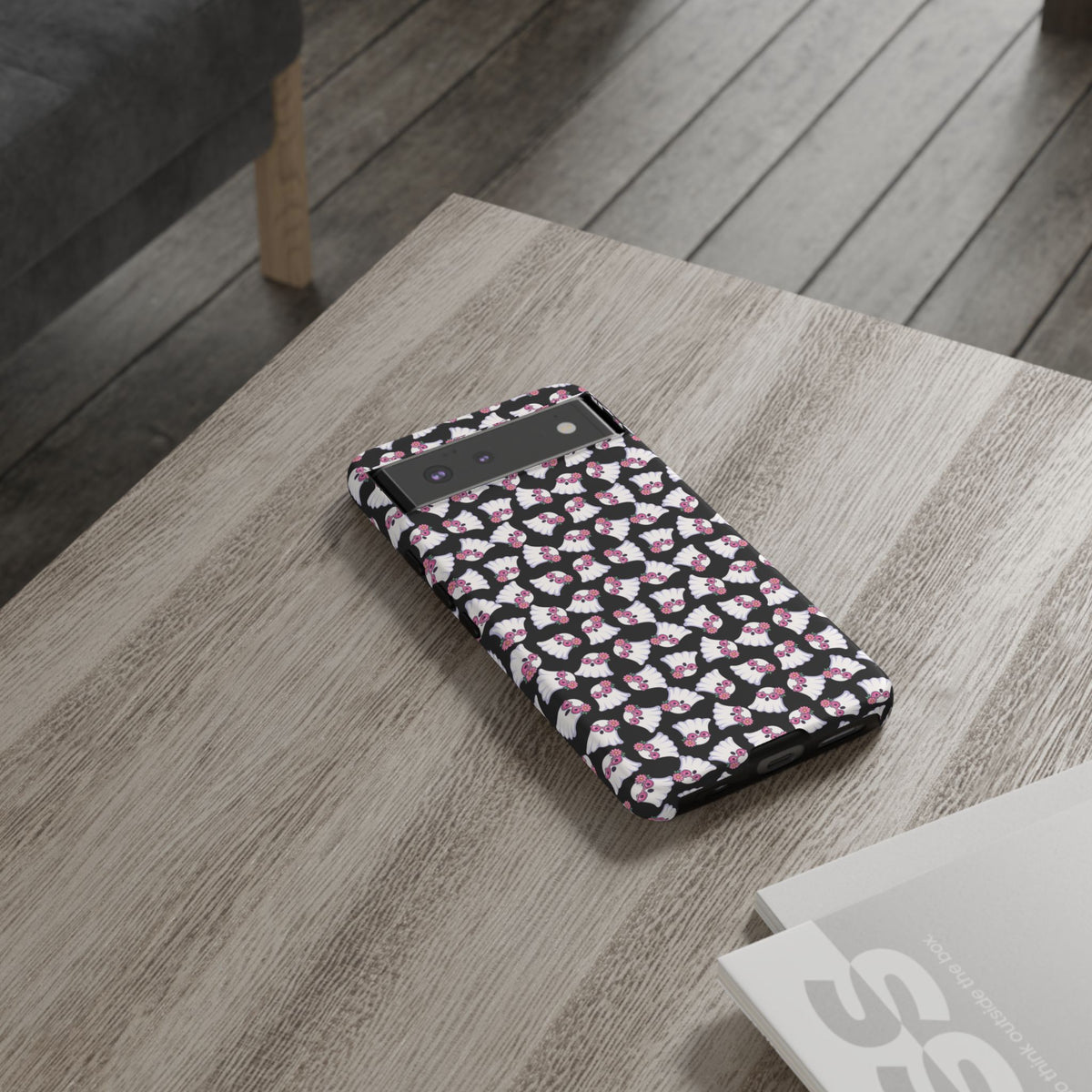 Tough Cases - Cute Pink Ghost Pattern Phone Case