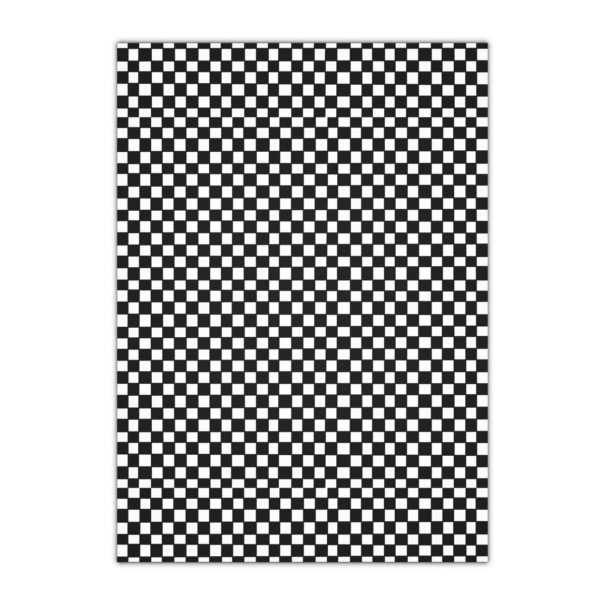 Perfect Christmas. Checkerboard Gift Wrapping Paper Sheet — Black & White Retro Checker Pattern.