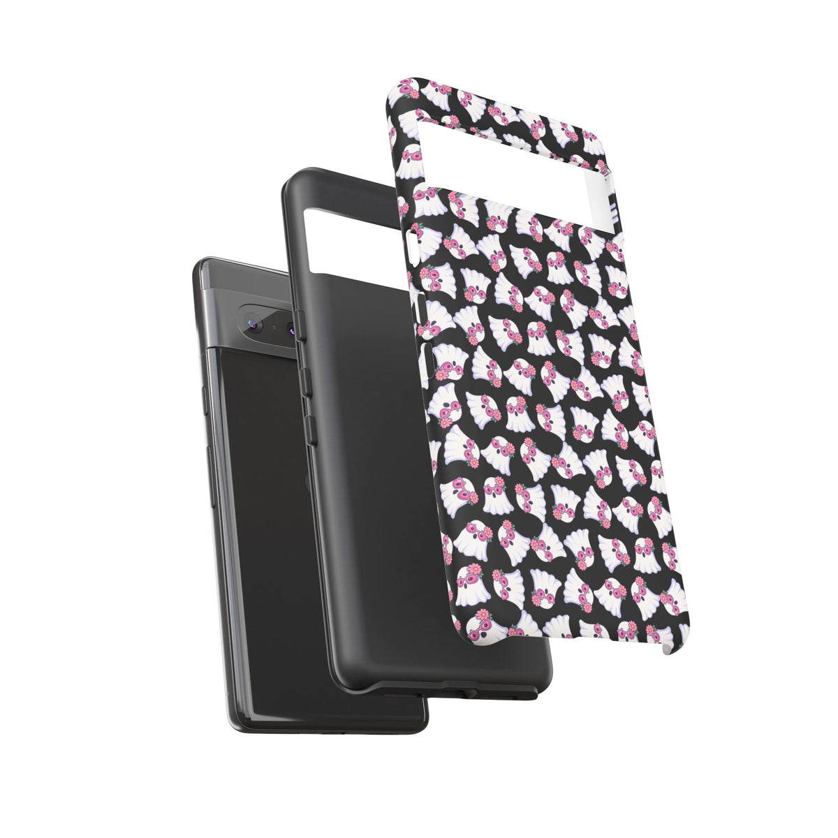 Tough Cases - Cute Pink Ghost Pattern Phone Case