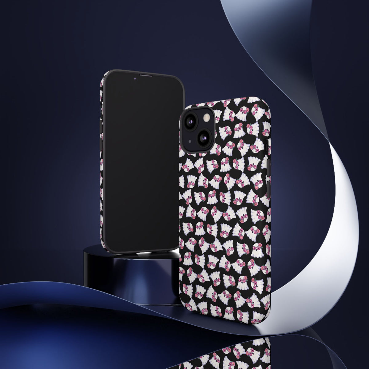 Tough Cases - Cute Pink Ghost Pattern Phone Case