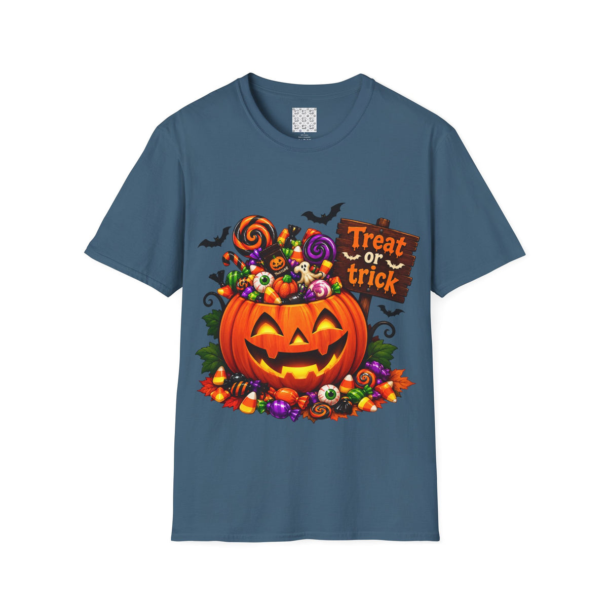 Halloween Pumpkin T-Shirt — 'Treat or Trick' Jack-o'-Lantern Design