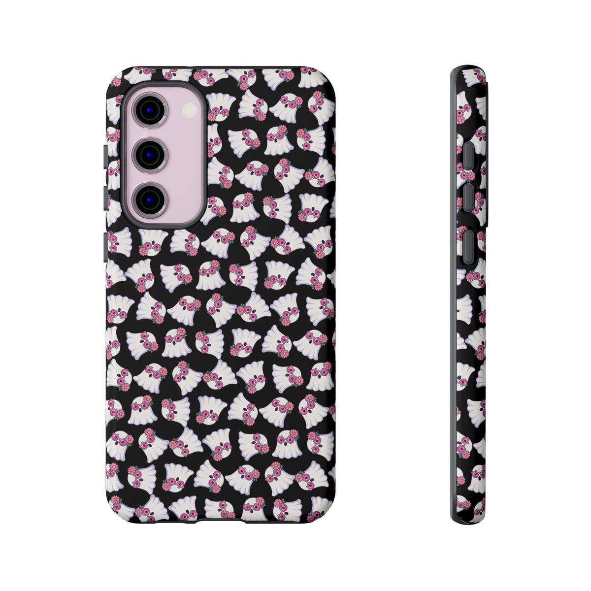 Tough Cases - Cute Pink Ghost Pattern Phone Case