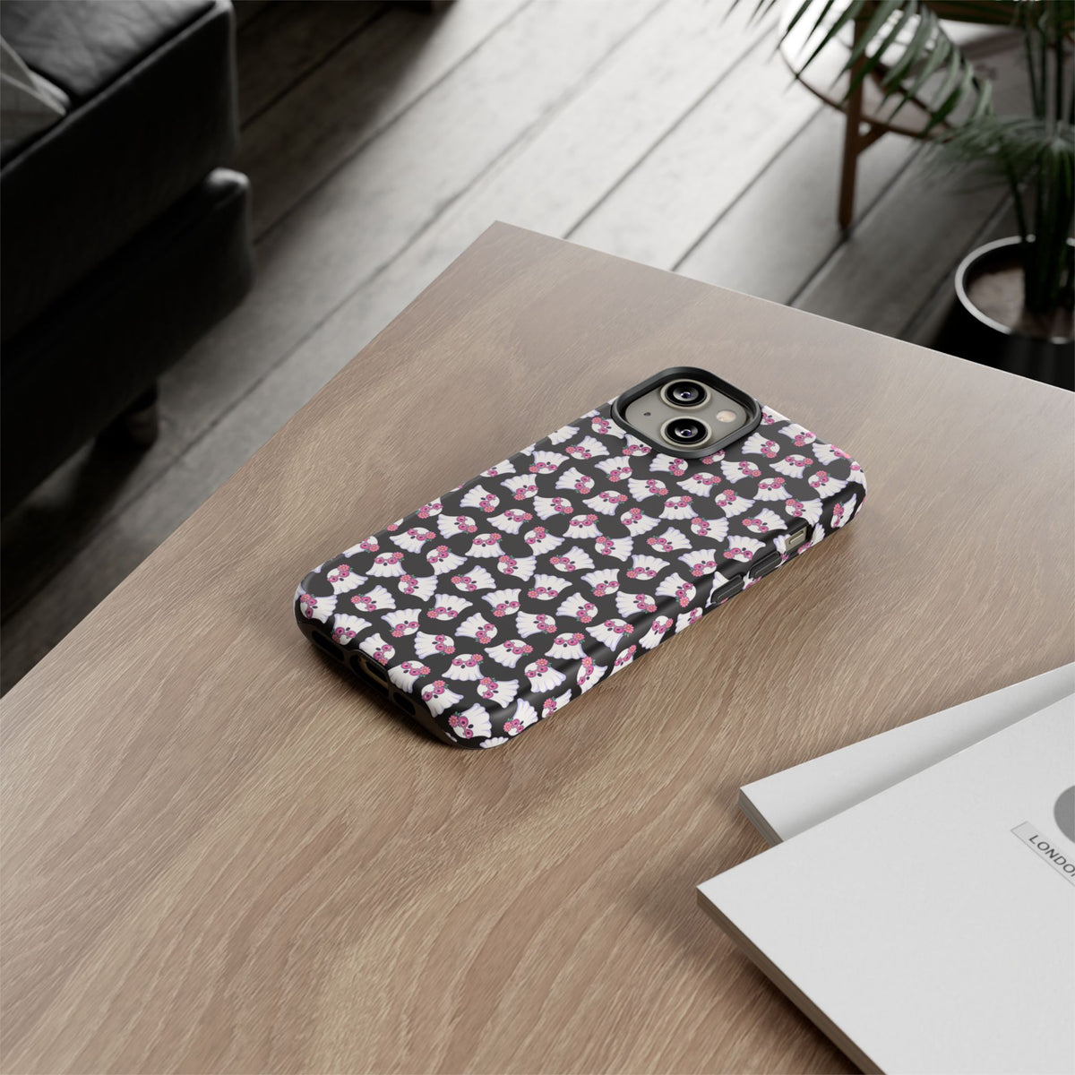 Tough Cases - Cute Pink Ghost Pattern Phone Case