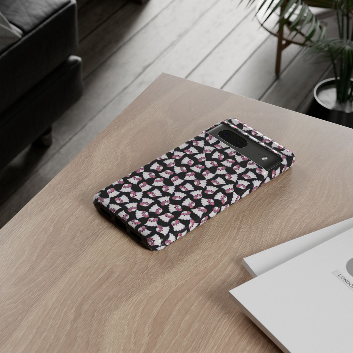 Tough Cases - Cute Pink Ghost Pattern Phone Case