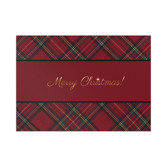 Merry Christmas Plaid Postcards — Fine Art Holiday Greeting Cards