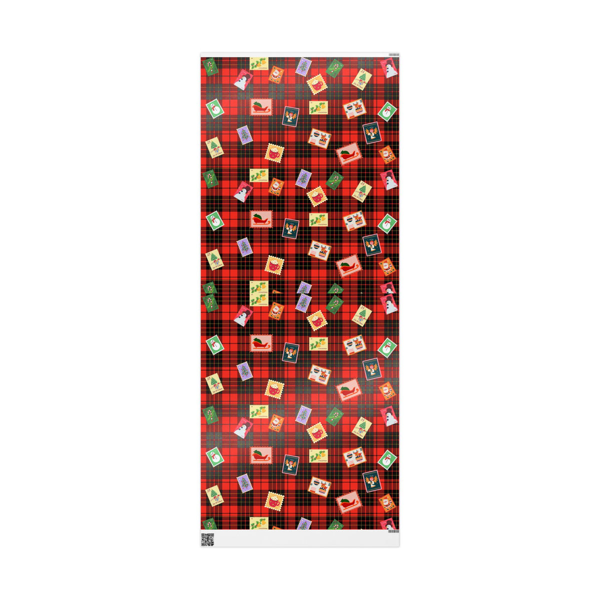 Christmas Plaid Wrapping Paper Roll – Festive Stocking & Gift Pattern