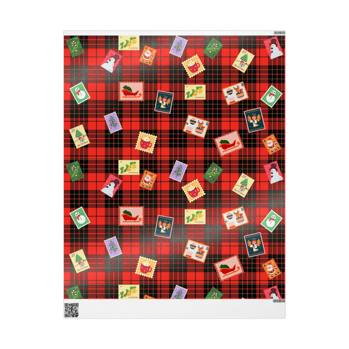 Christmas Plaid Wrapping Paper Roll – Festive Stocking & Gift Pattern