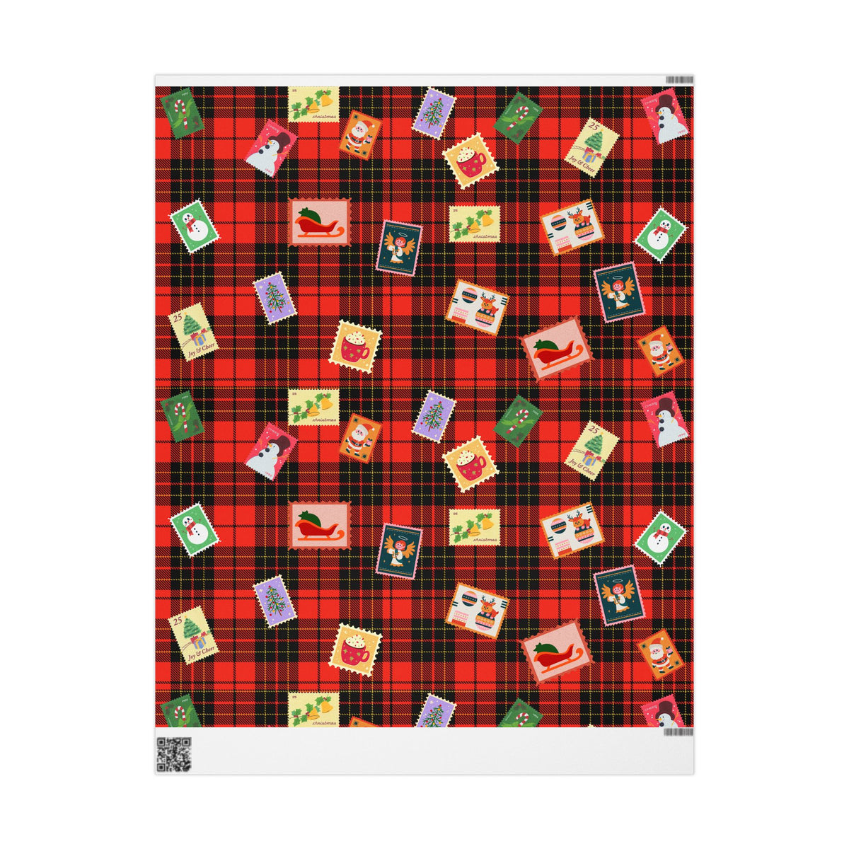 Christmas Plaid Wrapping Paper Roll – Festive Stocking & Gift Pattern