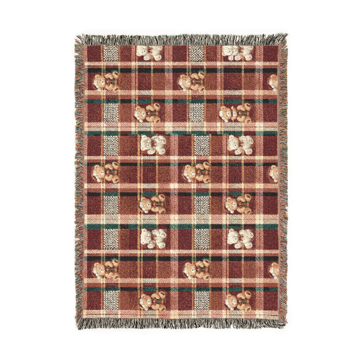 Rustic Plaid Woven Blanket — Cozy Autumn Lodge Throw