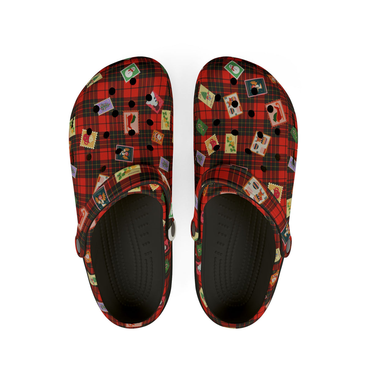 Holiday Plaid EVA Clog Shoes — Christmas Gift Pattern Slip-Ons