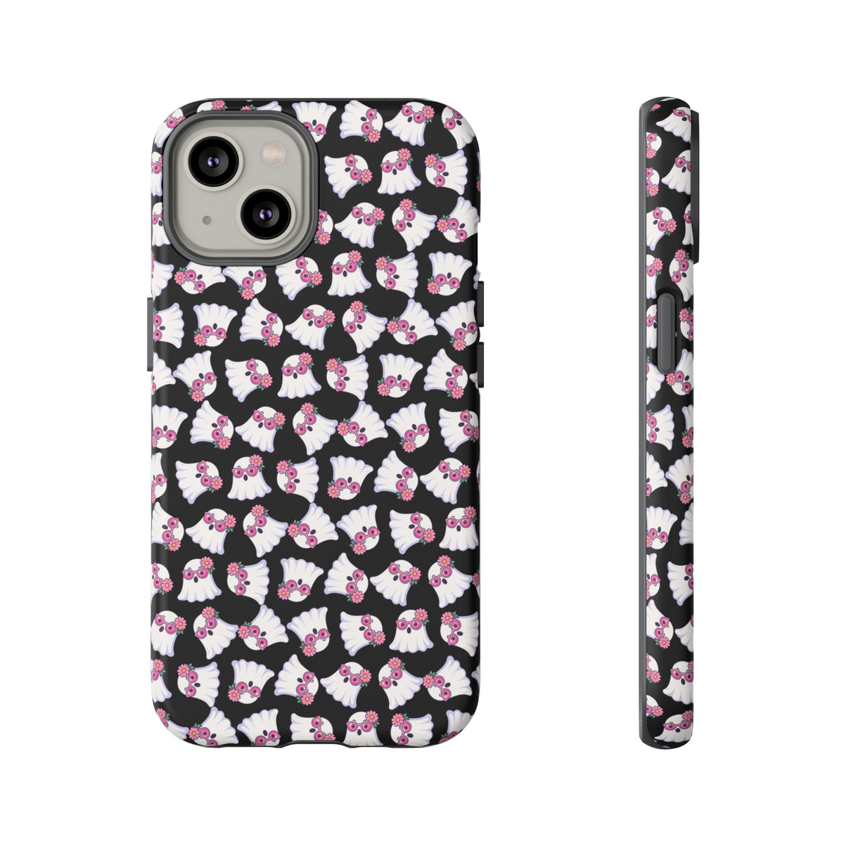 Tough Cases - Cute Pink Ghost Pattern Phone Case