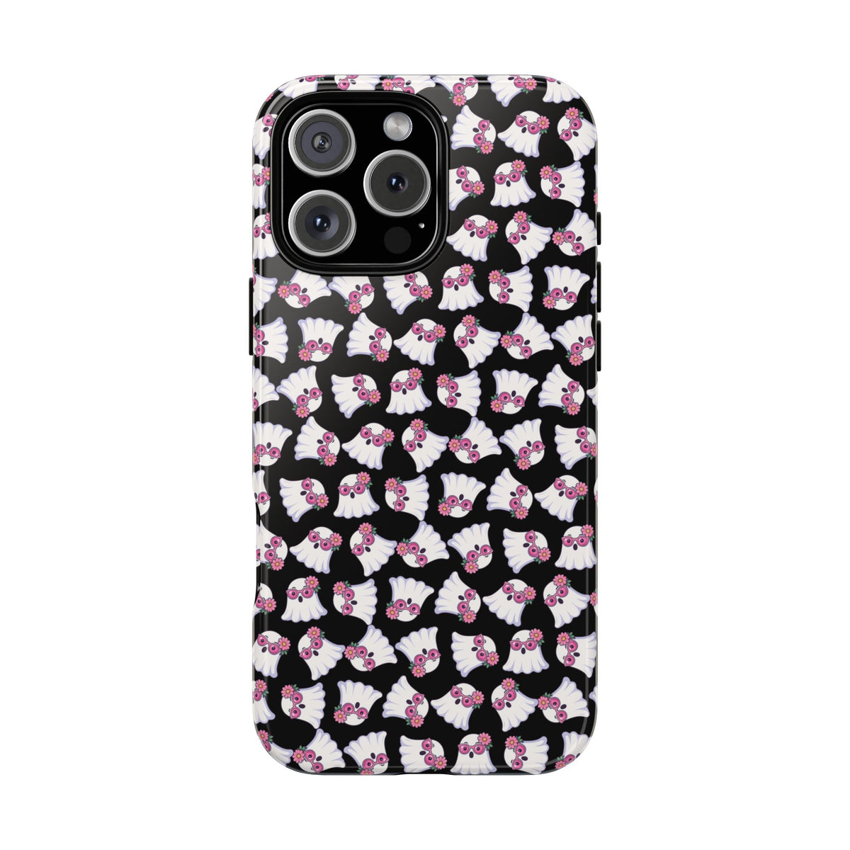 Tough Cases - Cute Pink Ghost Pattern Phone Case