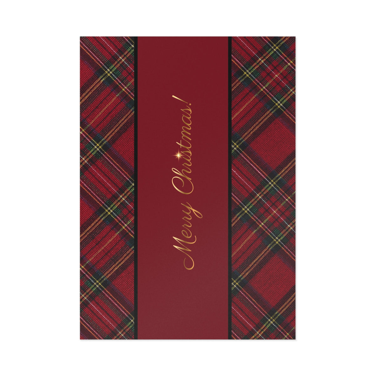 Merry Christmas Plaid Postcards — Fine Art Holiday Greeting Cards