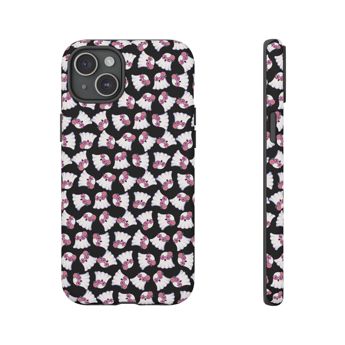 Tough Cases - Cute Pink Ghost Pattern Phone Case