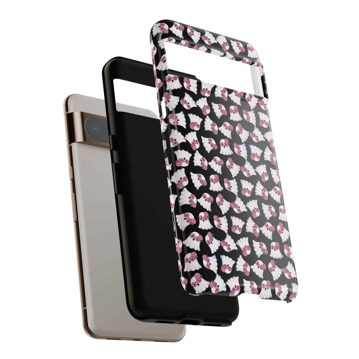 Tough Cases - Cute Pink Ghost Pattern Phone Case