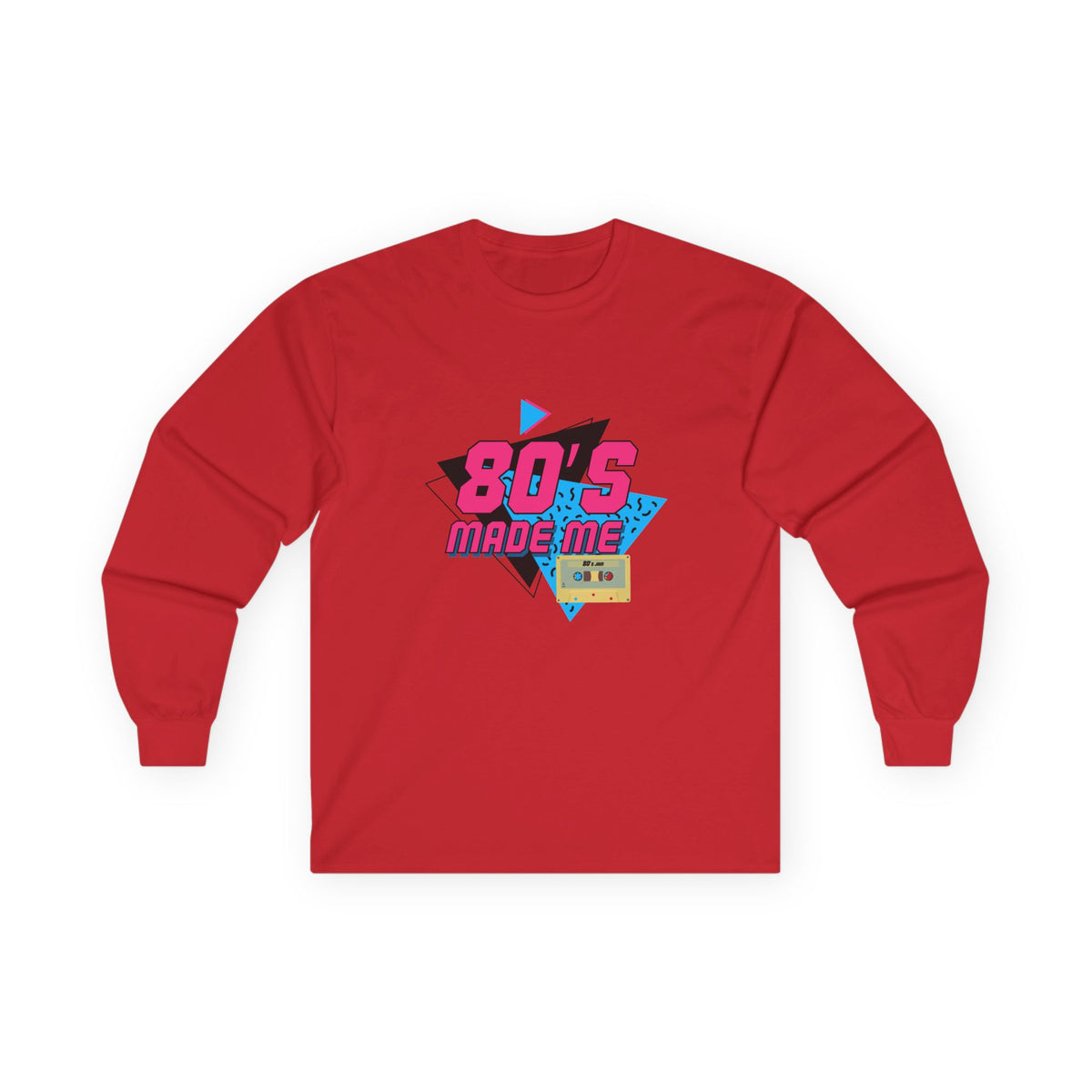 80's Made Me Long Sleeve Tee — Retro Cassette Nostalgia Shirt