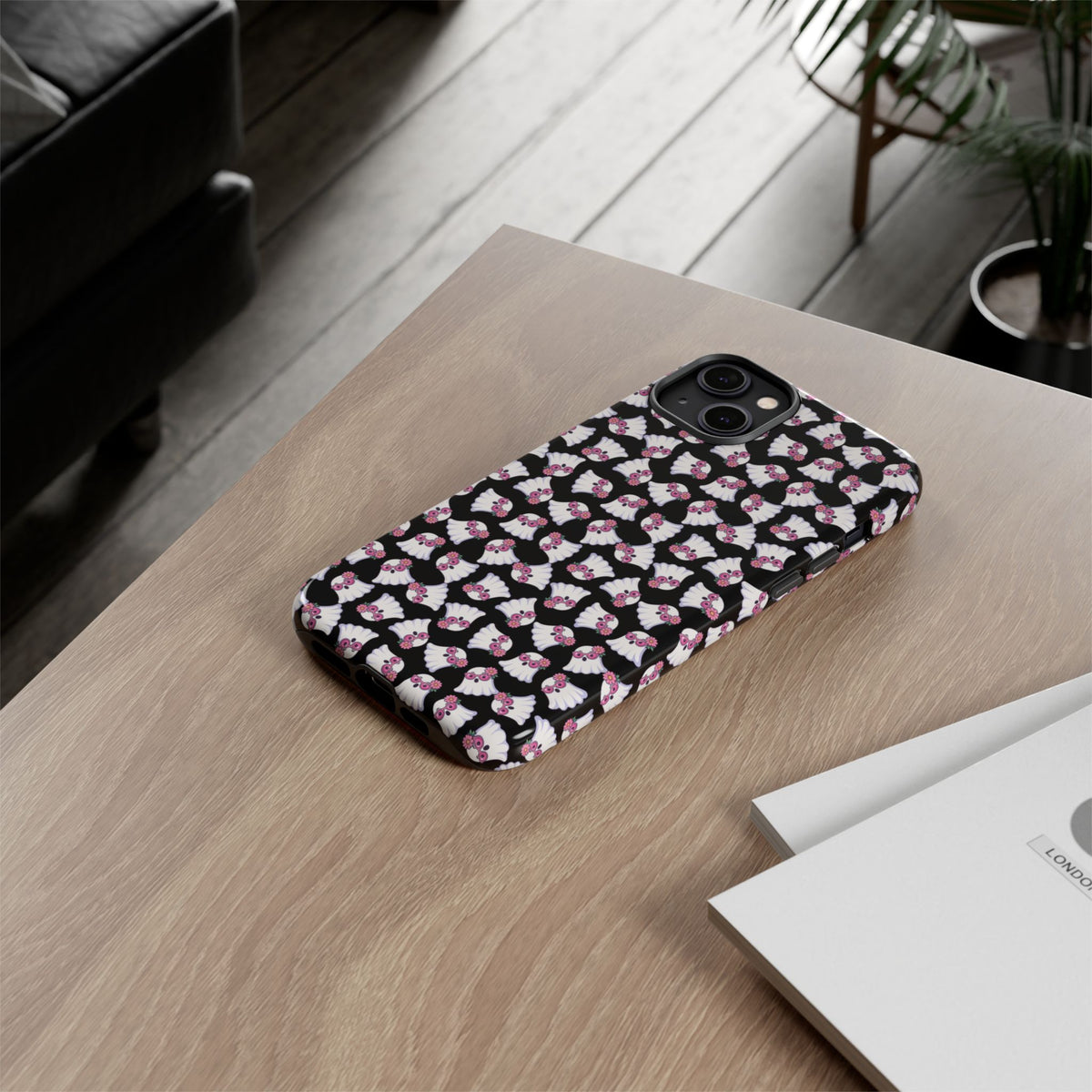 Tough Cases - Cute Pink Ghost Pattern Phone Case