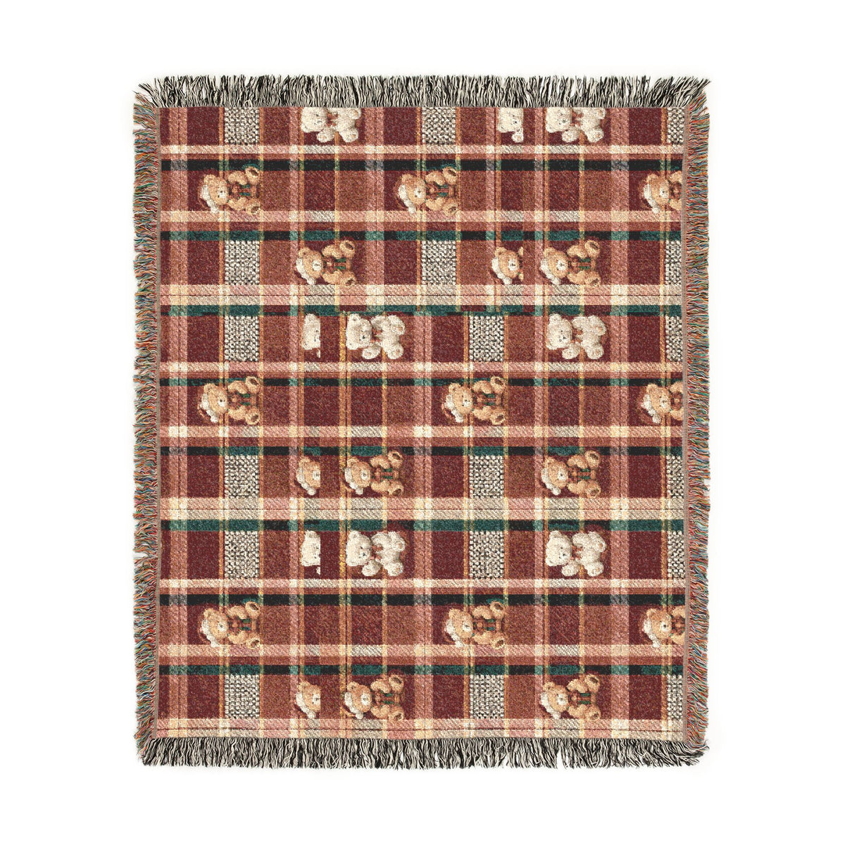 Rustic Plaid Woven Blanket — Cozy Autumn Lodge Throw