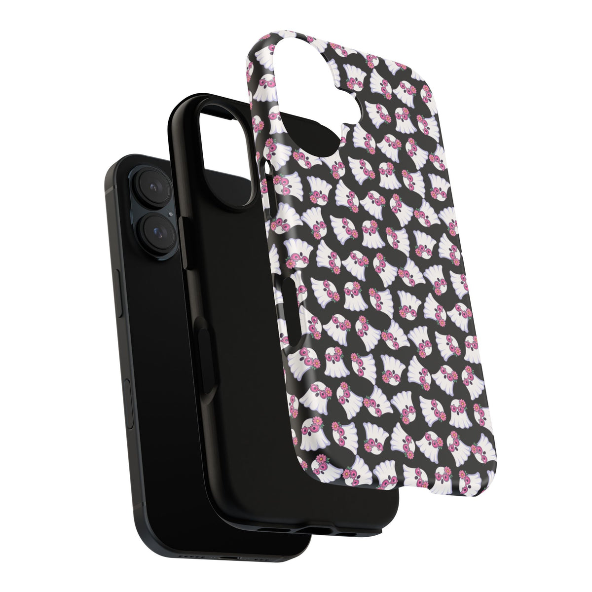 Tough Cases - Cute Pink Ghost Pattern Phone Case