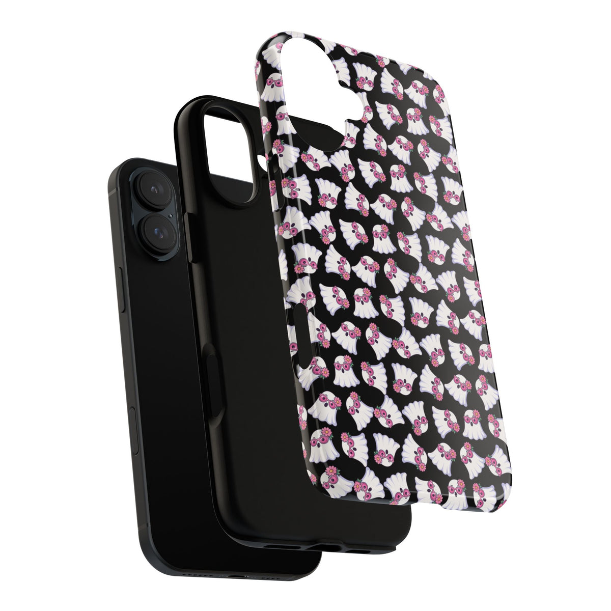 Tough Cases - Cute Pink Ghost Pattern Phone Case
