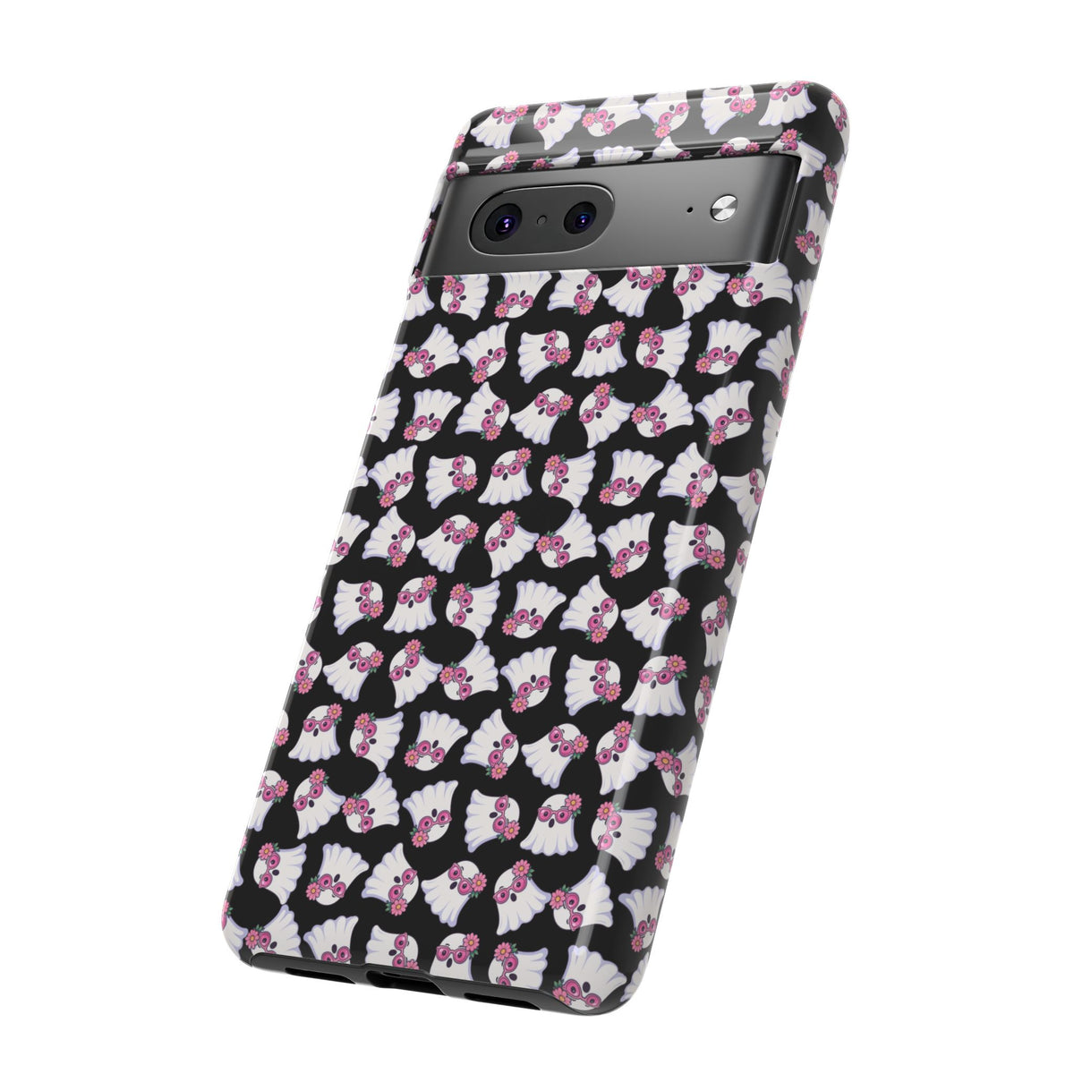 Tough Cases - Cute Pink Ghost Pattern Phone Case