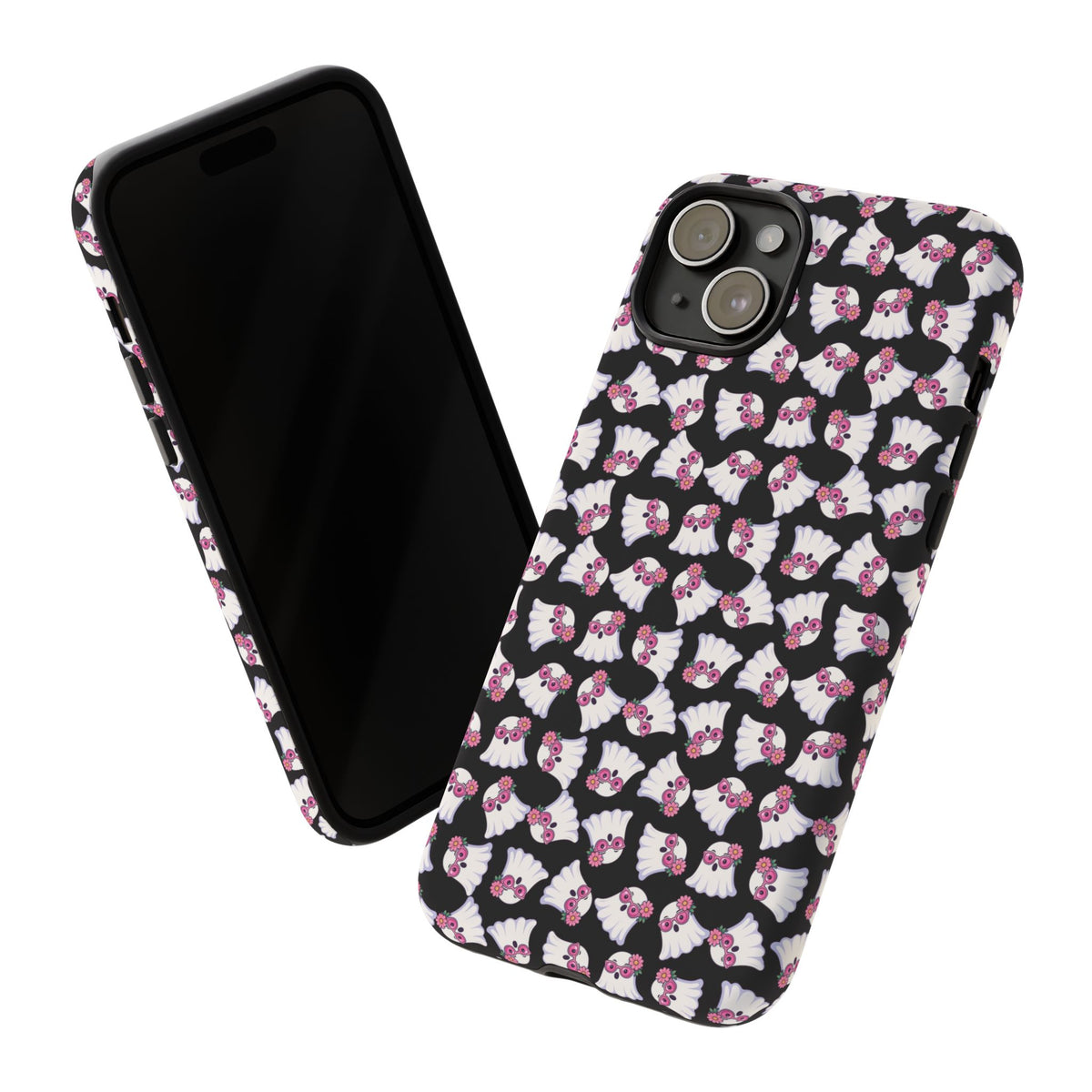 Tough Cases - Cute Pink Ghost Pattern Phone Case
