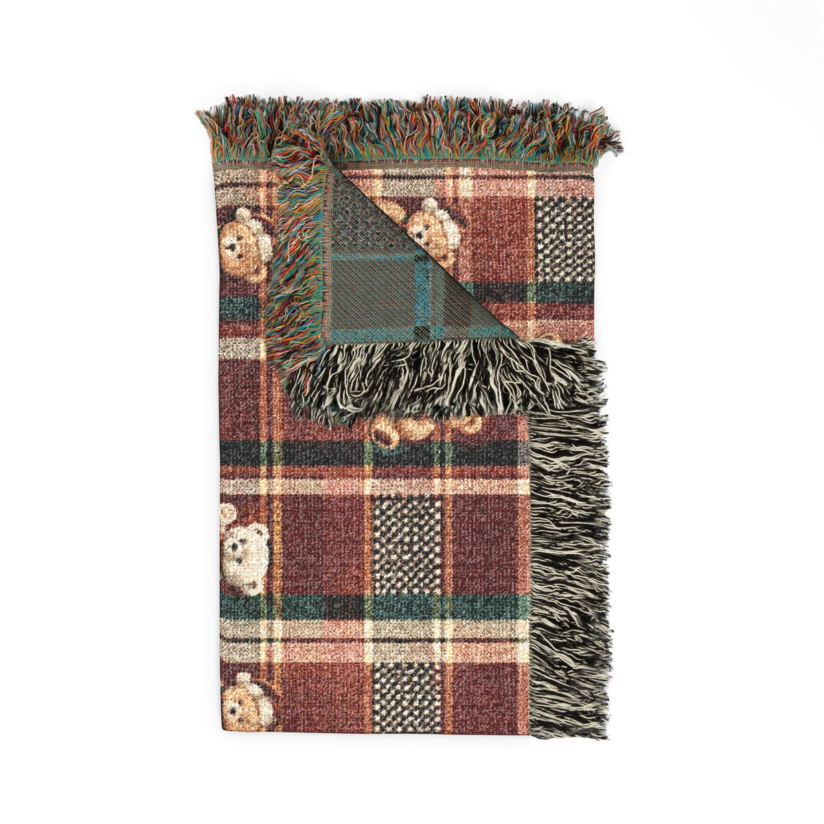 Rustic Plaid Woven Blanket — Cozy Autumn Lodge Throw