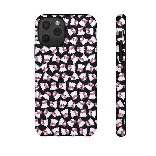 Tough Cases - Cute Pink Ghost Pattern Phone Case