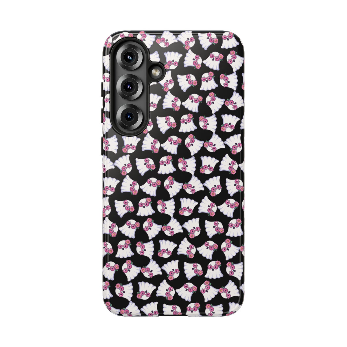 Tough Cases - Cute Pink Ghost Pattern Phone Case