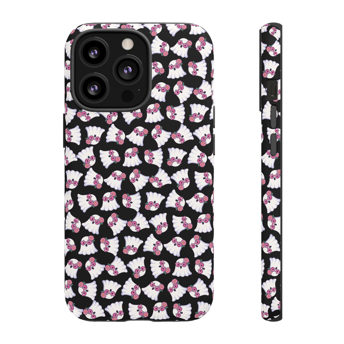 Tough Cases - Cute Pink Ghost Pattern Phone Case