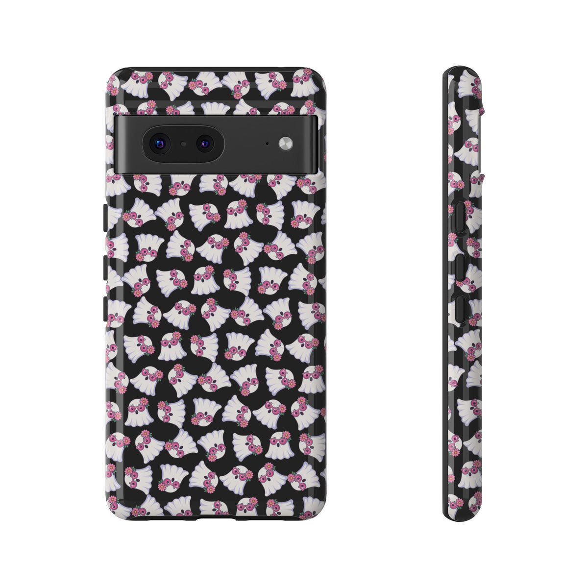 Tough Cases - Cute Pink Ghost Pattern Phone Case