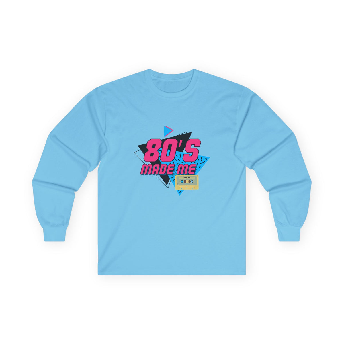80's Made Me Long Sleeve Tee — Retro Cassette Nostalgia Shirt